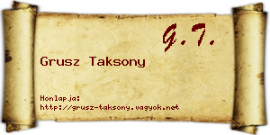 Grusz Taksony névjegykártya